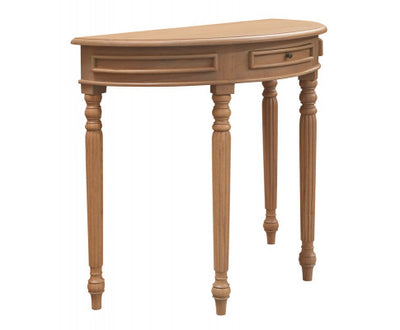 Huntley Turn Leg Half Round Sofa Table (Natural)