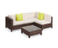 LONDON RATTAN 5pc Sofa Outdoor Furniture Brown Wicker Lounge Set Setting Pool