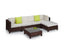 LONDON RATTAN 6pc Sofa Outdoor Furniture Brown Wicker Lounge Set Setting Pool