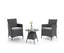 LONDON RATTAN 3 Piece Outdoor Furniture Set with Table and Chairs, Grey