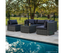 LONDON RATTAN 5 Seater Modular Outdoor Lounge Setting with Coffee Table, Grey