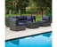 LONDON RATTAN 5 Seater Modular Outdoor Lounge Setting with Coffee Table, Grey