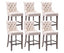 6X Velvet Bar Stools with Studs Trim Wooden Legs Tufted Dining Chairs Kitchen