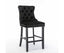 6X Velvet Bar Stools with Studs Trim Wooden Legs Tufted Dining Chairs Kitchen