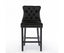 6X Velvet Bar Stools with Studs Trim Wooden Legs Tufted Dining Chairs Kitchen