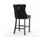 6X Velvet Bar Stools with Studs Trim Wooden Legs Tufted Dining Chairs Kitchen