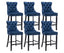 6X Velvet Bar Stools with Studs Trim Wooden Legs Tufted Dining Chairs Kitchen