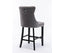 6X Velvet Bar Stools with Studs Trim Wooden Legs Tufted Dining Chairs Kitchen