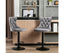 4x Height Adjustable Swivel Bar Stool Velvet Nailhead Barstool with Footrest