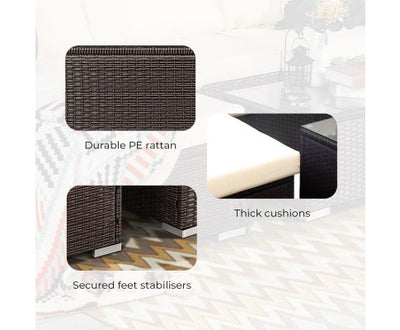 Sarantino 5pc Modular Outdoor Lounge Set PE Rattan - Brown