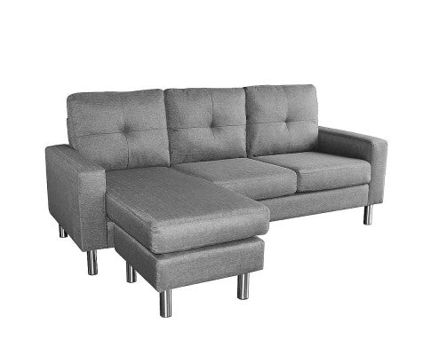 Sarantino Linen Corner Sofa Lounge Couch Modular Furniture L Chair Home Chaise Grey