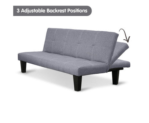 Sarantino Sofa Bed Lounge Couch Futon Furniture Seat Adjustable Suite Dark Grey