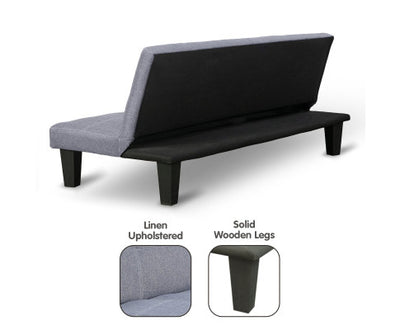 Sarantino Sofa Bed Lounge Couch Futon Furniture Seat Adjustable Suite Dark Grey