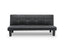 Sarantino 2 Seater Modular Faux Leather Fabric Sofa Bed Couch - Black