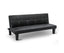 Sarantino 2 Seater Modular Faux Leather Fabric Sofa Bed Couch - Black