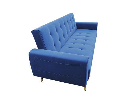 Sarantino Ava 3-seater Tufted Velvet Sofa Bed By Sarantino - Blue