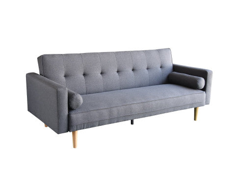 Sarantino Madison Sofa Bed Lounge Couch Futon Furniture Home Dark Grey Linen Suite