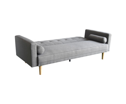 Sarantino Madison Sofa Bed Lounge Couch Futon Furniture Home Light Grey Linen Suite