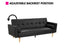 Sarantino Madison Faux Leather Sofa Bed Lounge Couch Futon Furniture Home Suite - Black