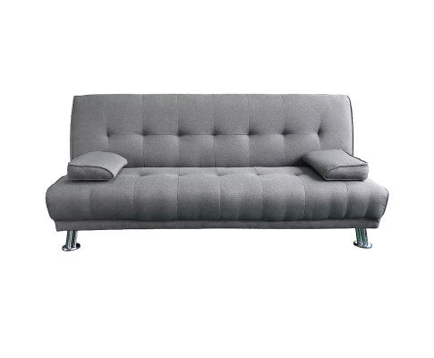 Sarantino Manhattan Sofa Bed Lounge Couch Futon Furniture Home Light Grey Linen Suite