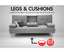 Sarantino Rochester Linen Fabric Sofa Bed Lounge Couch Futon Furniture Suite - Light Grey