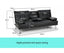 Sarantino Rochester Faux Leather Sofa Bed Lounge Couch Futon Furniture Suite - Black