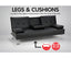 Sarantino Rochester Faux Leather Sofa Bed Lounge Couch Futon Furniture Suite - Black