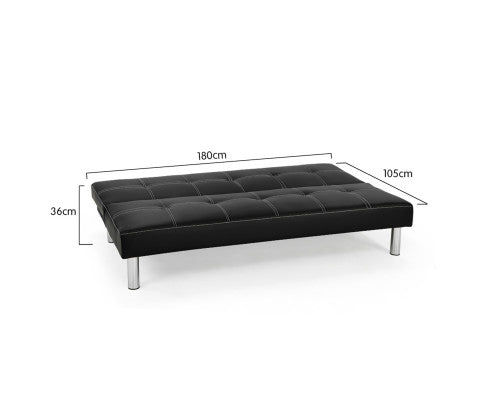 Sarantino Chelsea Sofa Bed Faux Leather Lounge Couch Futon Furniture Modular Suite