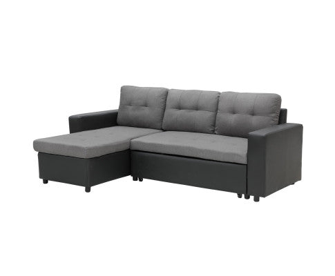 Sarantino Corner Sofa Linen Lounge Couch L-shaped Modular Furniture Home Chaise Grey