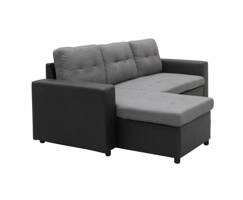 Sarantino Corner Sofa Linen Lounge Couch L-shaped Modular Furniture Home Chaise Grey