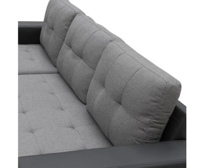 Sarantino Corner Sofa Linen Lounge Couch L-shaped Modular Furniture Home Chaise Grey