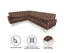 Sarantino Faux Linen Corner Wooden Sofa Lounge L-shaped Futon with Chaise - Brown