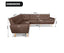 Sarantino Faux Linen Corner Wooden Sofa Lounge L-shaped Futon with Chaise - Brown