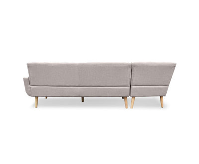 Sarantino Faux Linen Corner Sofa Lounge L-shaped Chaise Light Grey