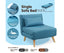 Sarantino Adjustable Corner Sofa 1 Seater Lounge Linen Bed Seat - Blue