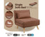 Sarantino Adjustable Chair Single Sofa Bed Faux Linen - Brown