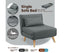 Sarantino Adjustable Chair Single Sofa Bed Faux Linen - Dark Grey