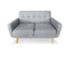 Sarantino 6-Seater Linen Sofa Set Couch Futon - Light Grey