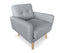 Sarantino 6-Seater Linen Sofa Set Couch Futon - Light Grey