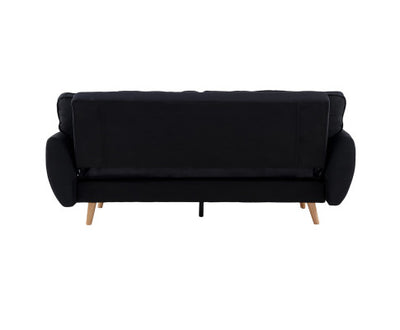 Sarantino 3 Seater Modular Linen Fabric Sofa Bed Couch Futon Suite - Black