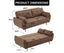 Sarantino 3 Seater Modular Linen Fabric Sofa Bed Couch Futon Suite - Brown