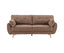 Sarantino 3 Seater Modular Linen Fabric Sofa Bed Couch Futon Suite - Brown