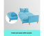 Sarantino 3 Seater Faux Velvet Wooden Sofa Bed Couch Furniture - Blue