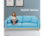 Sarantino 3 Seater Faux Velvet Wooden Sofa Bed Couch Furniture - Blue