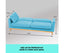 Sarantino 3 Seater Faux Velvet Wooden Sofa Bed Couch Furniture - Blue