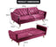 Sarantino Faux Velvet Tufted Sofa Bed Couch Futon - Burgundy