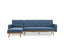 Sarantino 3-Seater Corner Sofa Bed with Chaise Lounge - Blue