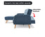 Sarantino 3-Seater Corner Sofa Bed with Chaise Lounge - Blue