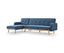 Sarantino 3-Seater Corner Sofa Bed with Chaise Lounge - Blue