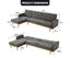 Sarantino 3-Seater Corner Sofa Bed with Chaise Lounge - Dark Grey